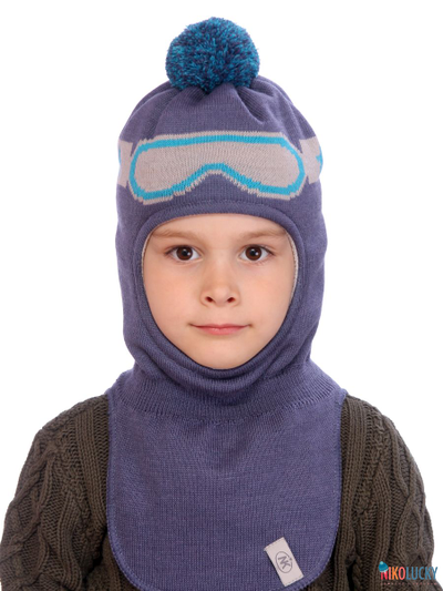 Шапка-шлем  21101-08, цвет джинс,серый, р. 48-50