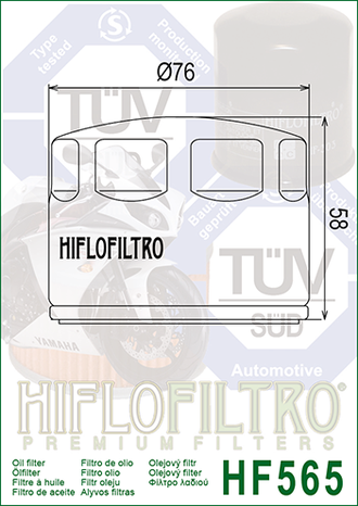 Масляный фильтр HIFLO FILTRO HF565 для Aprilia (82883R, 82960R) // Gilera (82883R) // Moto Guzzi Motorcycle