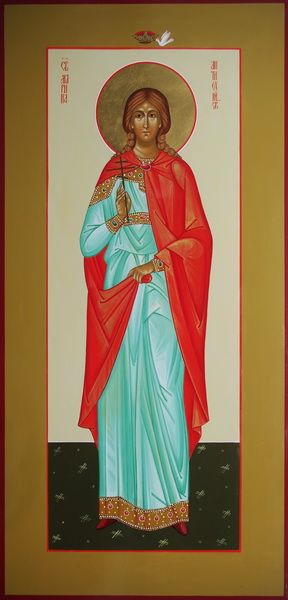Маргарита Антиохийская, Святая великомученица. Рукописная мерная икона.