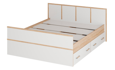 Сакура Кровать 1,6м LIGHT Дуб сонома/белый