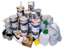 Полный комплект материалов и инструмента для реновации (восстановления свойств) кровли на площади 233 кв.м.