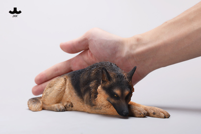 Немецкая овчарка (лежащая) - Коллекционная фигурка 1/6 Lying German Shepherd Figurine (JXK254A) - JXK