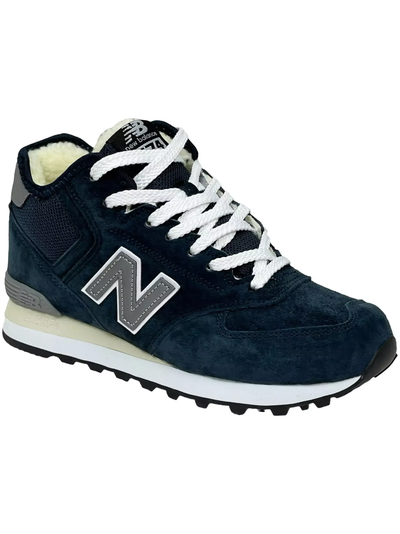 New Balance 574 High Blue Reflective с мехом мужские