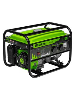 Генератор бензиновый БС-2500, 2.2 кВт, 230В, четырехтактный, 15 л, ручной стартер Сибртех