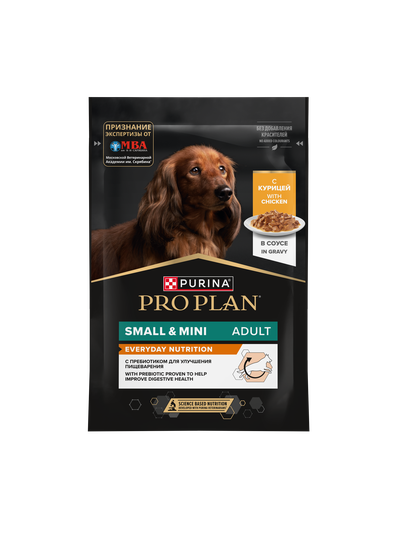 Pro Plan (Про План) Small&amp;Mini влажный корм для взрослых собак мелких пород, Курица в соусе 85 г