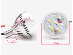 Светодиодные модули LED дальнего света с ДХО (DRL), H7/H4, 21Вт, универсальный, с ходовым огнем (комплект, 2шт)