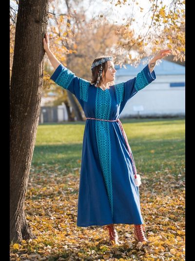 Платье &quot;Синий рассвет&quot; ручное ткачество
