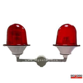 Сдвоенный 2хЗОМ 3 48 LED &gt;35кд, тип «B», 220V, IP65. Лампа светодиодная