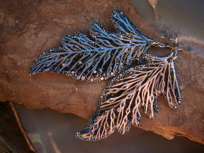 "Крылышки Полумглистой феи", серьги в стиле фэнтези