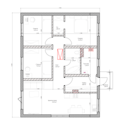 Одноэтажный дом с тремя спальнями 90м² (S73)
