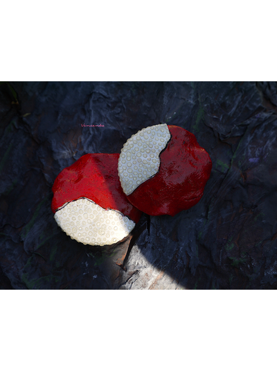 Яблочко Белоснежки. Комплект украшений в стиле фэнтези (необычные серьги и кулон-колье с яблоком)