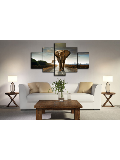 Модульная картина "Слон на тропе"