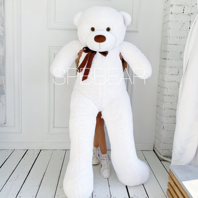 Гигантский плюшевый медведь 210 см белый Леброн