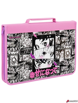 Папка на молнии BRAUBERG А4 с ручкой, с органайзером, 1 отделение, «Anime movie». 272216