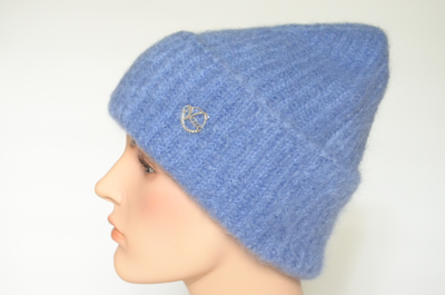 Шапка женская с отворотом Vizio Италия 6946 CRYO голубая