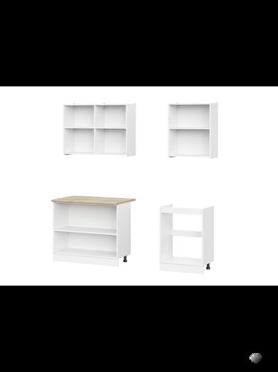 КГ-6 (1600) Белый текстурный/Дуб сонома кухонный гарнитур