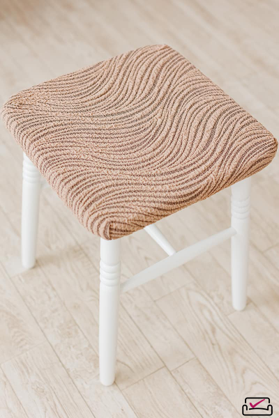 Чехол на табурет Жаккард Волна  Капучино(2 ШТУКИ). Россия