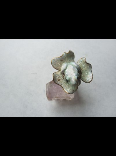 Кольцо с клевером и лягушкой "Принцесса Ия на листе Морока Трифолиума"