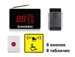 Универсальная система вызова персонала арт. APE510.8 - система вызова помощи инвалидам: 8 кнопок выз