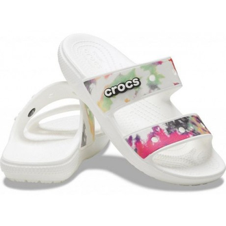 CROCS CLASSIC TIE-DYE GRAPHIC SANDAL БЕЛЫЕ