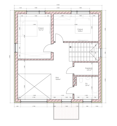Двухэтажный дом с тремя спальнями 124м² (S74)