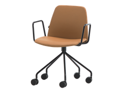 Мягкий стул Unnia с 5-спицевой стальной поворотной основой на роликах купить в Севастополе