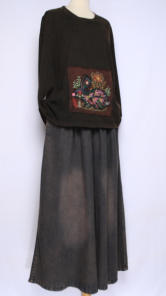 Джемпер ХЛОПОК "Кролик винтаж" коричневый до р.52