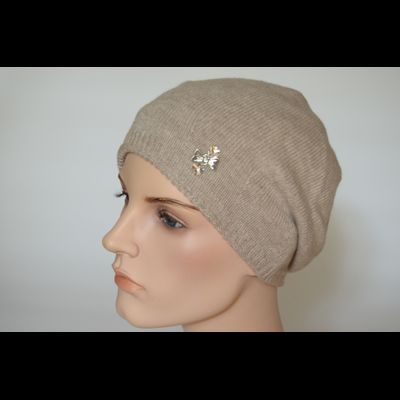 Женский берет из кашемира Loro Piana Италия Vizio 7016 бежевый