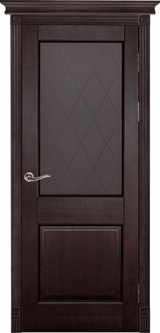 Дверь из массива ольхи остекленная "Элегия - 2 венге"