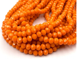 Бусины стеклянные"Рондели" матовые 6х4 мм нить 100 шт цвет 614 оранжевый
