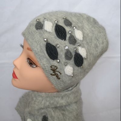 Светло-серая шапка и шарф италия Vizio 5175