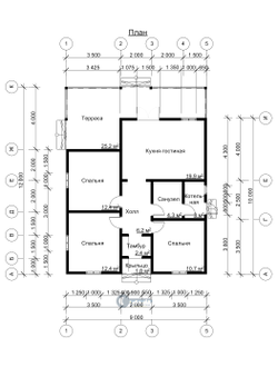 ДЖ-12 ГАБАРИТНЫЕ РАЗМЕРЫ: (9Х12М) 1 ЭТАЖ, ОБЩАЯ ПЛОЩАДЬ: 108М²