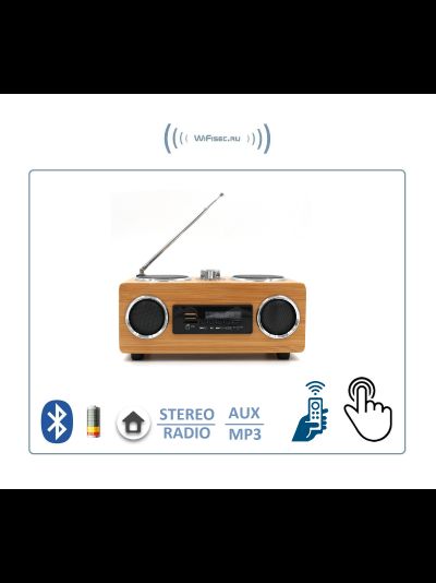 Bluetooth колонка СТЕРЕО, радио FM, с аккумулятором + пульт, для использования в помещении
