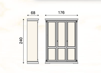 ШКАФ 3-Х ДВЕРНЫЙ PALAZZO DUCALE 71CI03AR