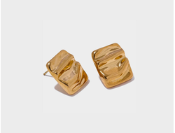 Серьги мятый металл