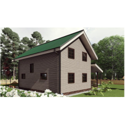 Одноэтажный каркасный дом с мансардой с тремя спальнями 130м² (SK75)