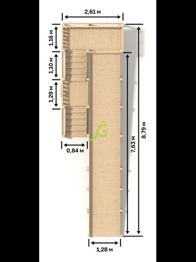 Зимняя горка "IgraGrad Snow Fox", скат 8 м, без окраски