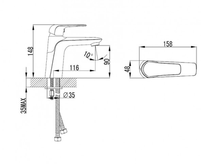 Смеситель для умывальника Pond PONSB00i01 Iddis