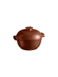 Кастрюля  2,0 л. d=22,5 см. h=18 см. с крышкой (индукция) шоколадная керам Emile Henry /1/