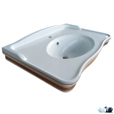 Раковина Creavit Antik Gold AN080-00CB00E-AD00 80 х 50 см подвесная, с золотым декором