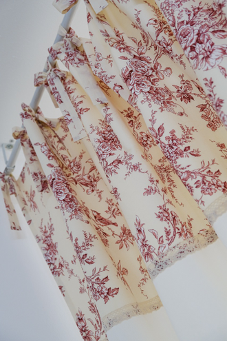 Шторы на завязках с птичками