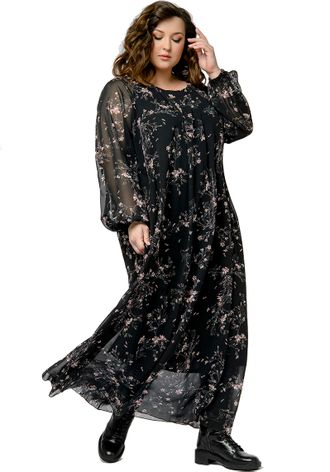 Длинное выходное платье больших размеров арт. 2422414 &quot;Клеопатра&quot; (цвет черный) Размеры 50-78