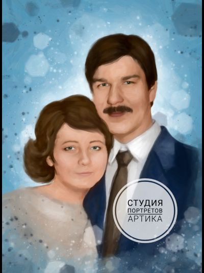 Портрет в Стиле Масло 2 Человека