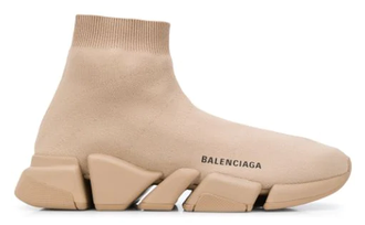 Кроссовки-носки Balenciaga Speed 2.0 бежевые