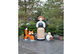 Объемные уличные фигуры для фотозоны. Оформление катка в Сколково