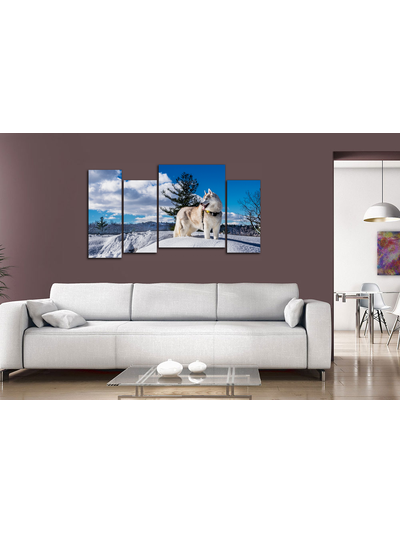 Модульная картина "Снежная лайка"