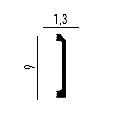 Плинтус напольный Перфект Plus P142, из дюрополимера, влагостойкий, под покраску, 2 метра