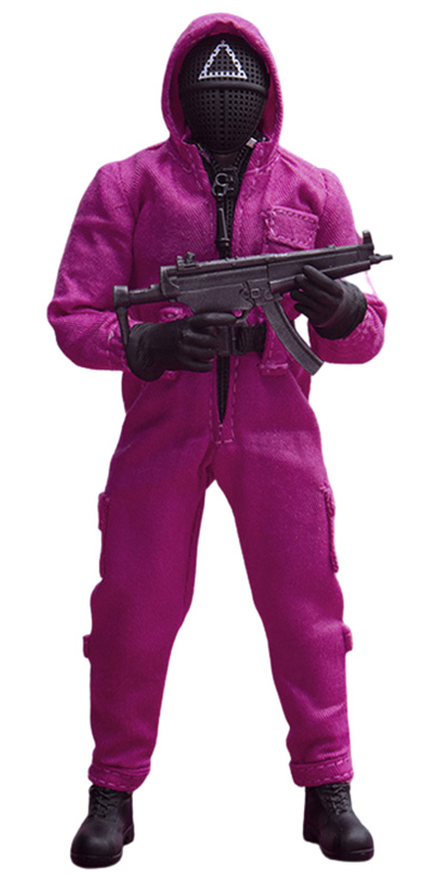 Охранник ("Игра в кальмара", Squid Game)  - КОЛЛЕКЦИОННАЯ ФИГУРКА 1/12 scale Red Suit Game Guard (WKT01A) - Wikee Toys