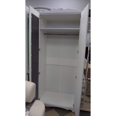 Шкаф распашной "Лотос" белый жемчуг ШР4  с 2 зеркалами (Браво мебель)