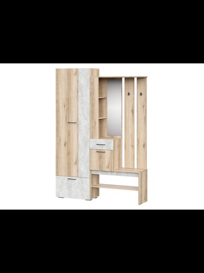 Фаворит - 1 прихожая Дуб Делано/Цемент светлый